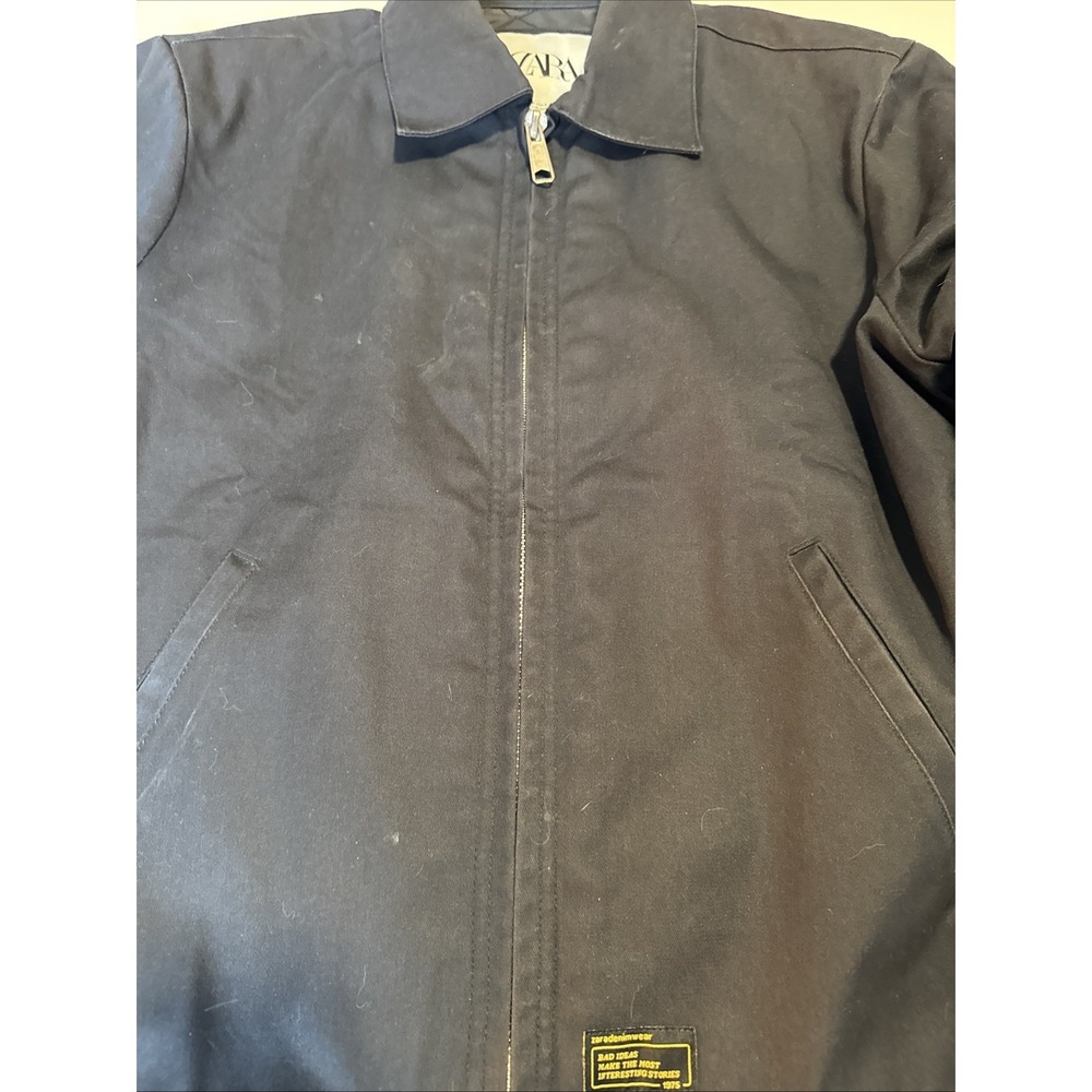Zara Dnwr Denim Jacket Men's Size Small Black - Picture 6 of 10